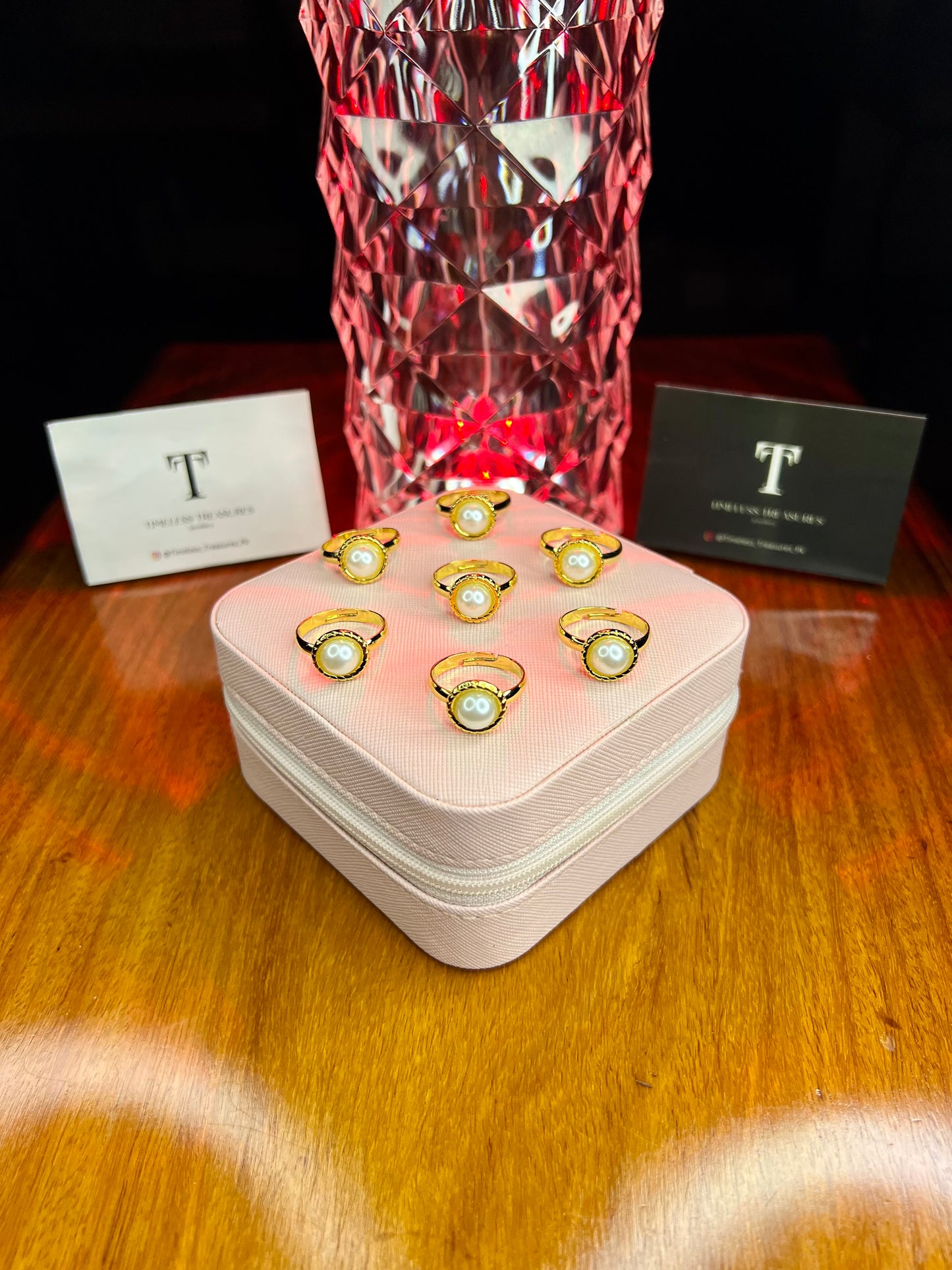 Premium Quality Stainless Steel 18k Eclips Pearl Ring