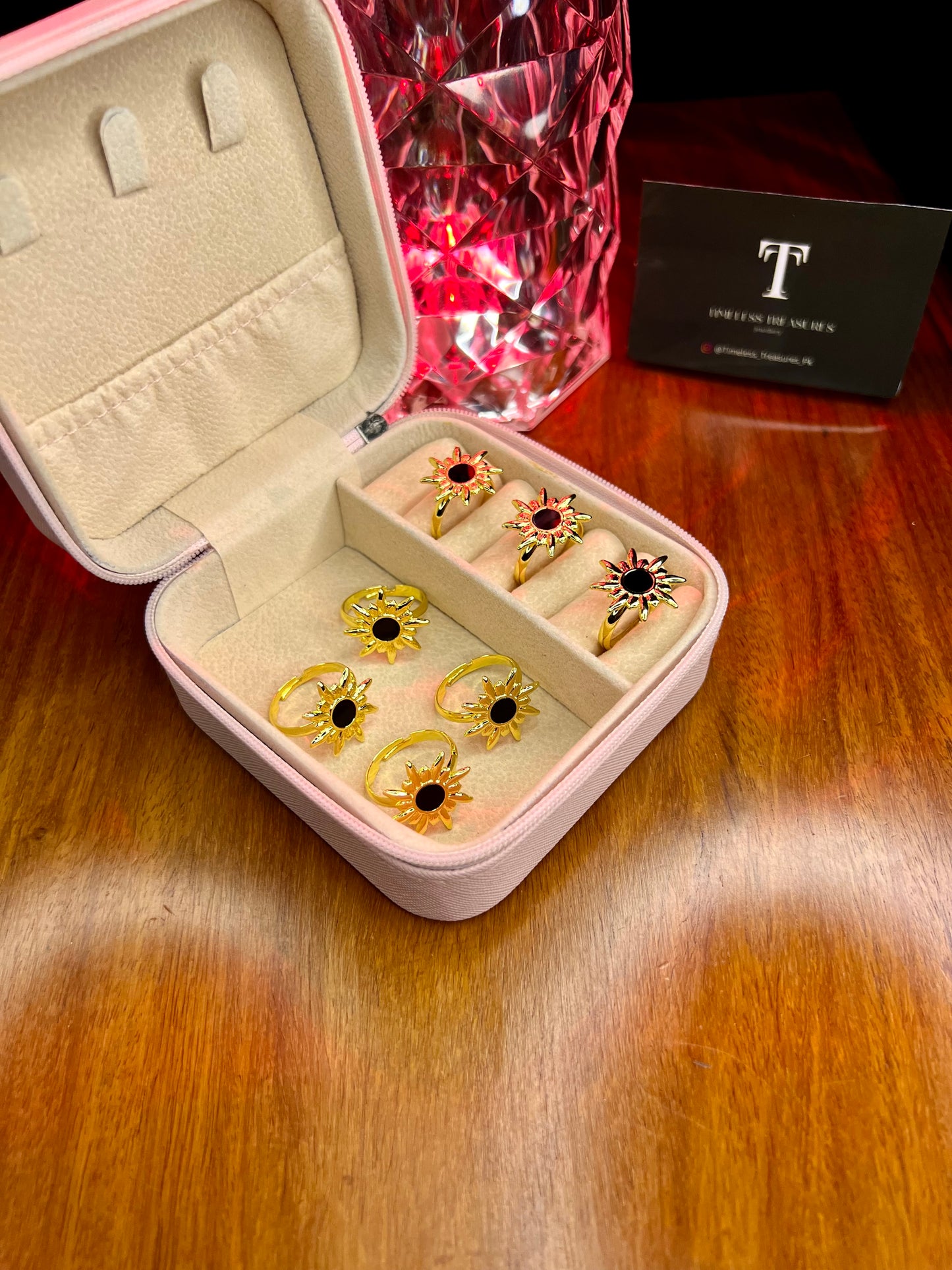 Premium Quality Stainless Steel 18k Golden Eclipse Ring