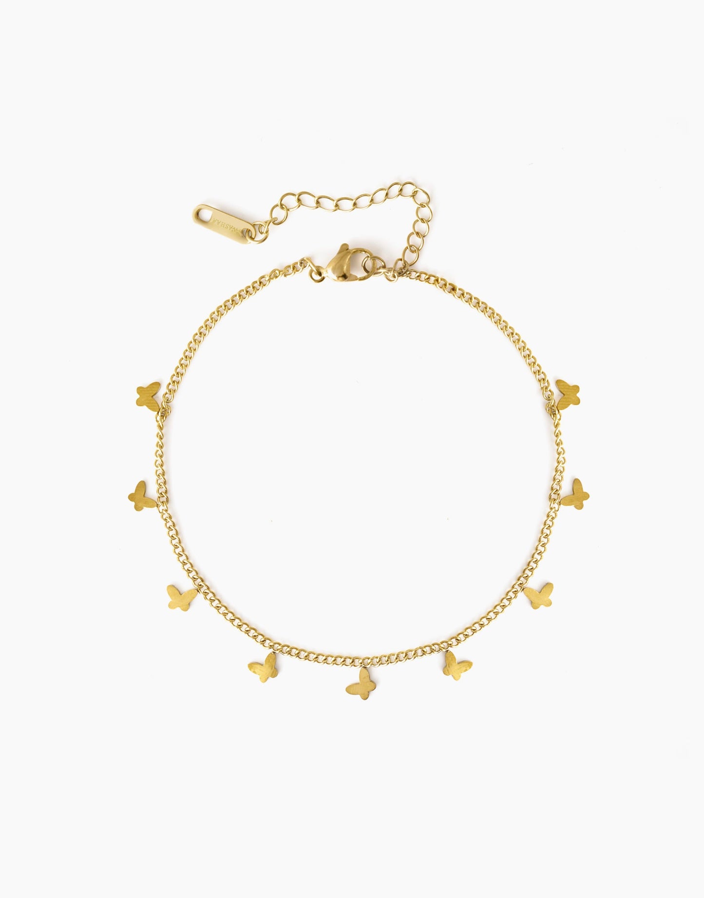 Premium Quality Stainless Steel 18k Butterfly Charm Anklet