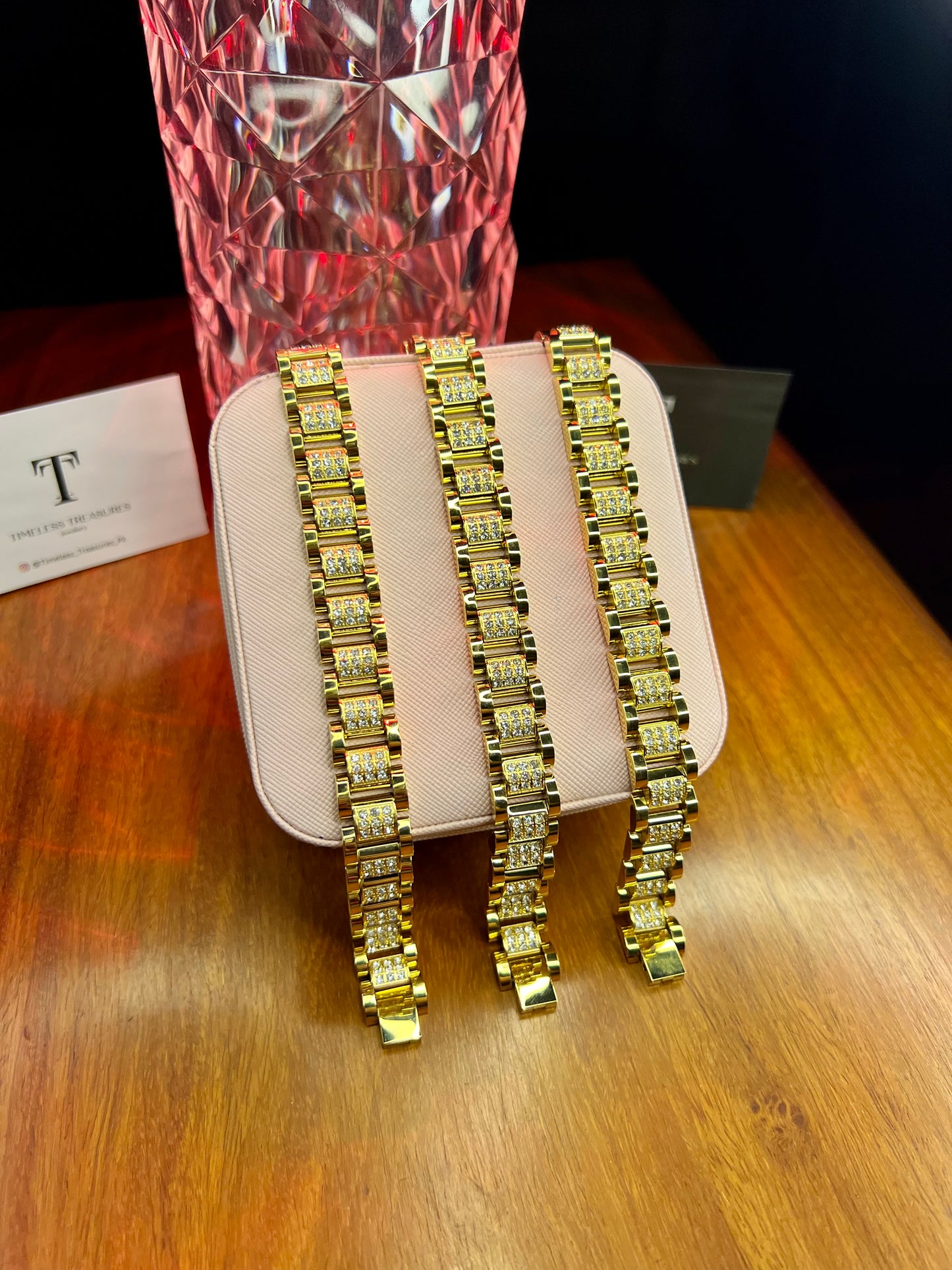 Premium Quality Stainless Steel 18k Multi Zircon Studded Luxury Bracelet