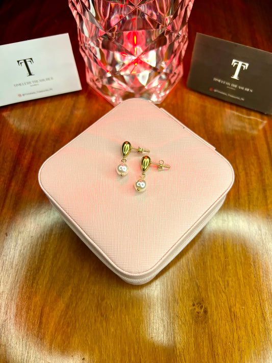 Premium Quality Stainless Steel 18k Gold Pearl Drop EarStuds