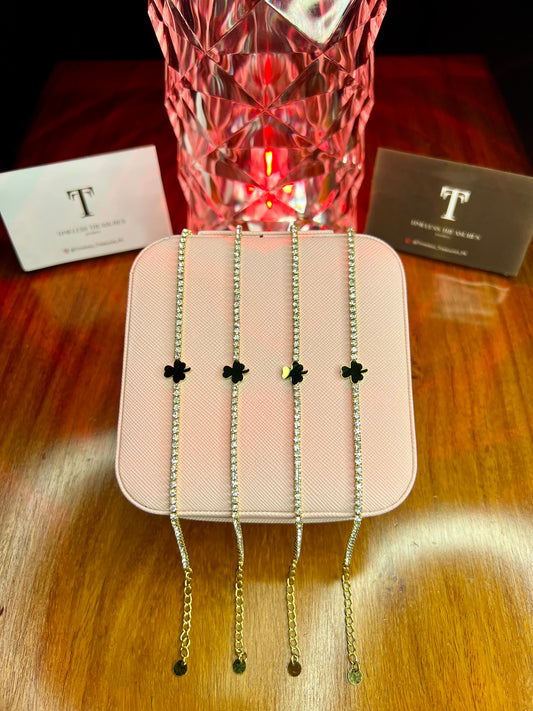 Premium Quality Stainless Steel 18k High Quality Stone Anklet + Bracelet
