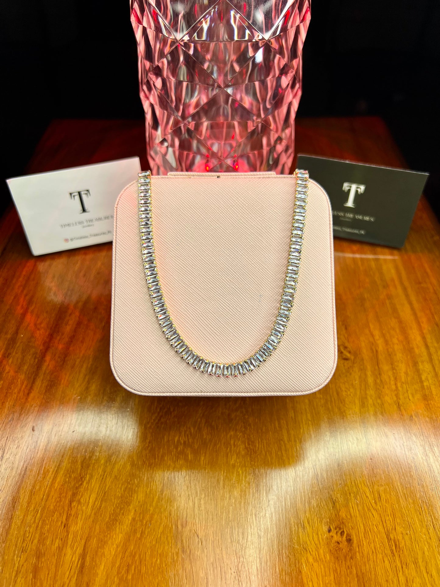 Premium Quality Stainless Steel 18k Tennis Chain Necklace