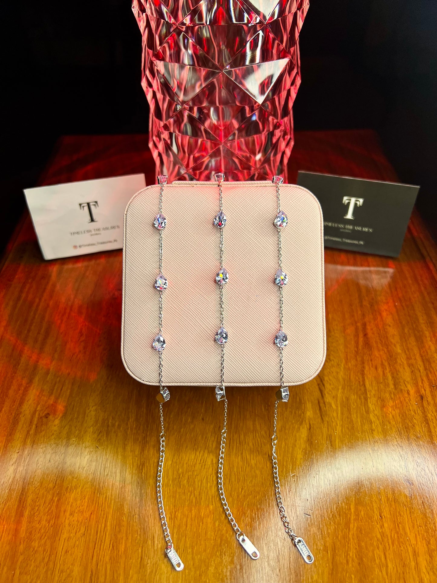 Premium Quality Stainless Steel Grace Line Crystal Bracelet