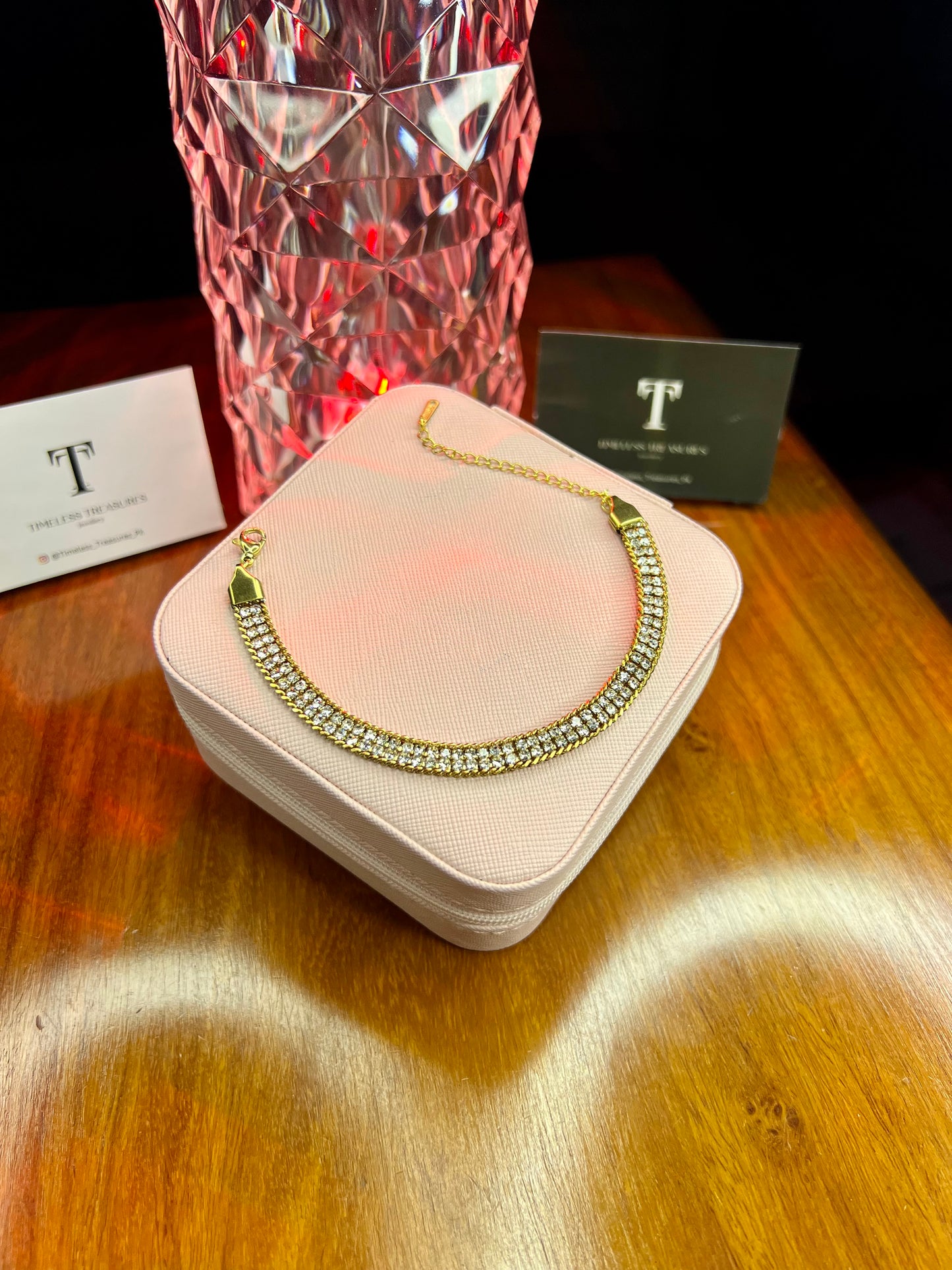 Premium Quality Stainless Steel 18k Double Layer Zircon Braided Bracelet