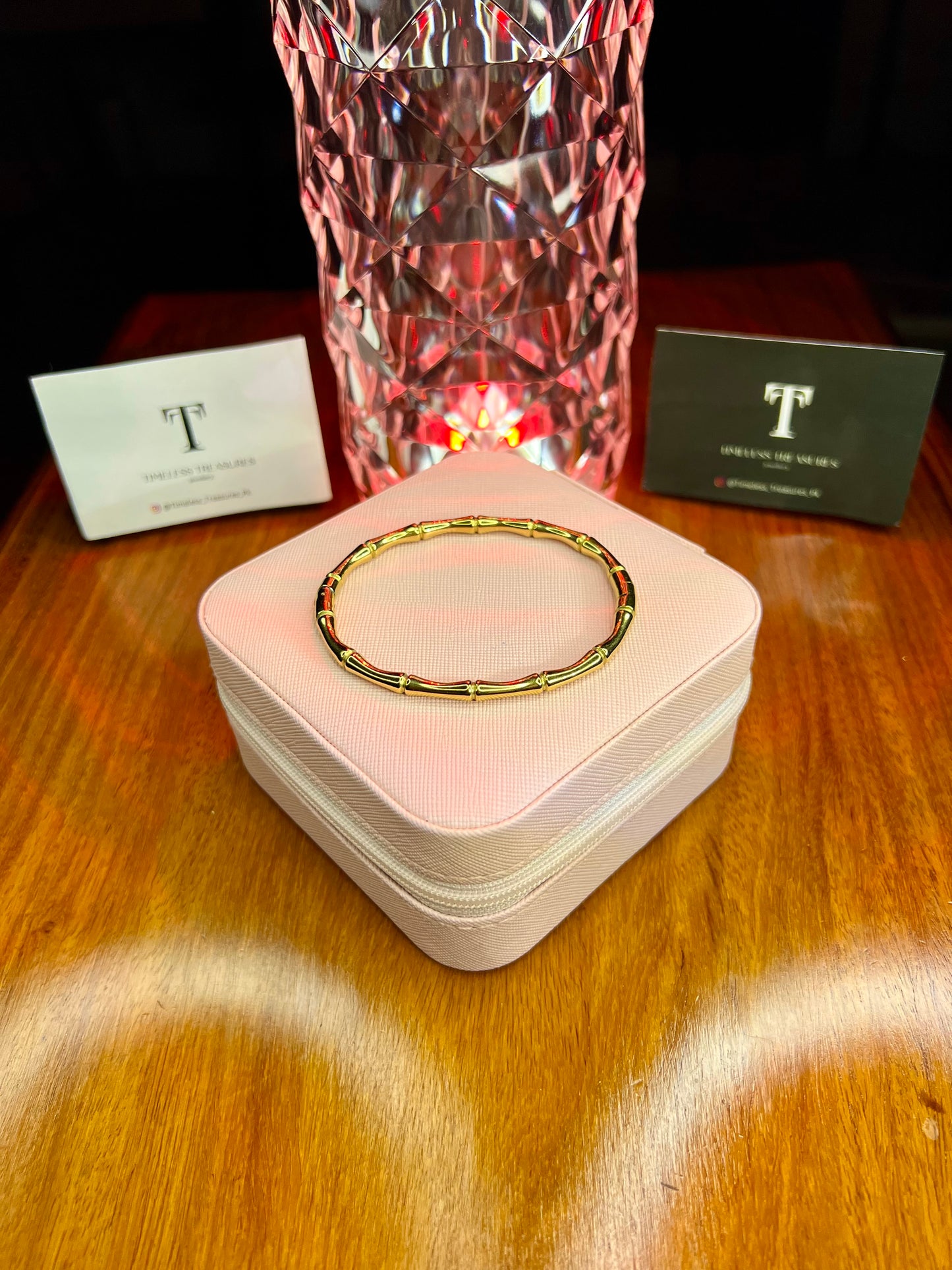 Premium Quality Stainless Steel 18k Golden Bamboo Bangle