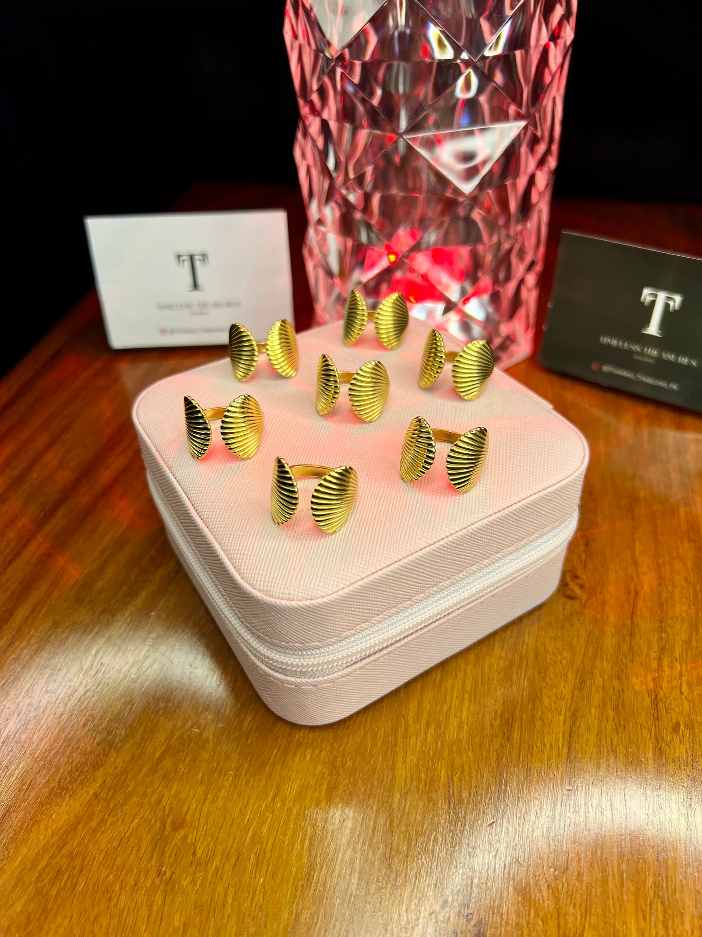 Premium Quality Stainless Steel 18k Shell Gold Ring