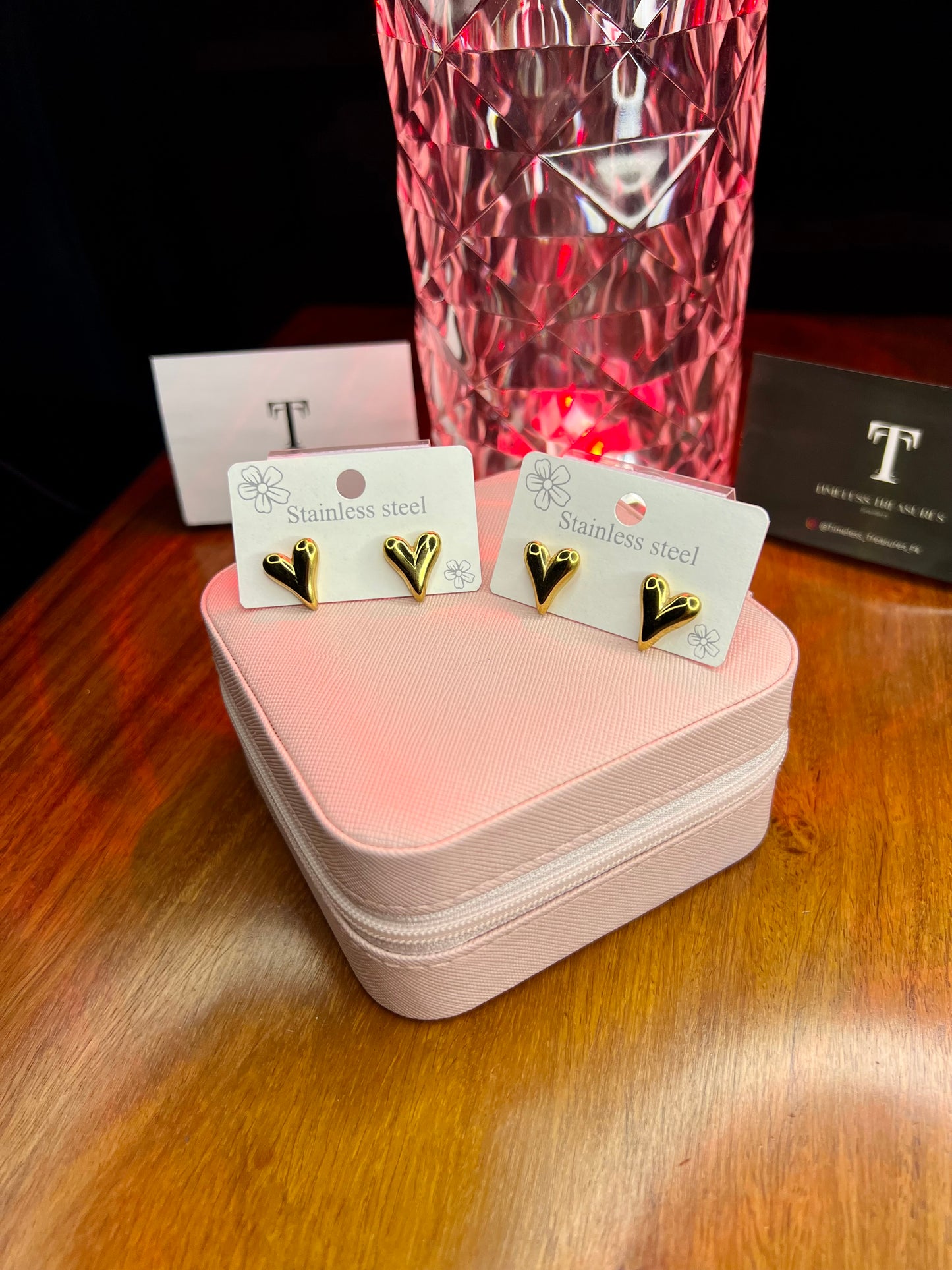 Premium Quality Stainless Steel 18k Gold Heart Earrings