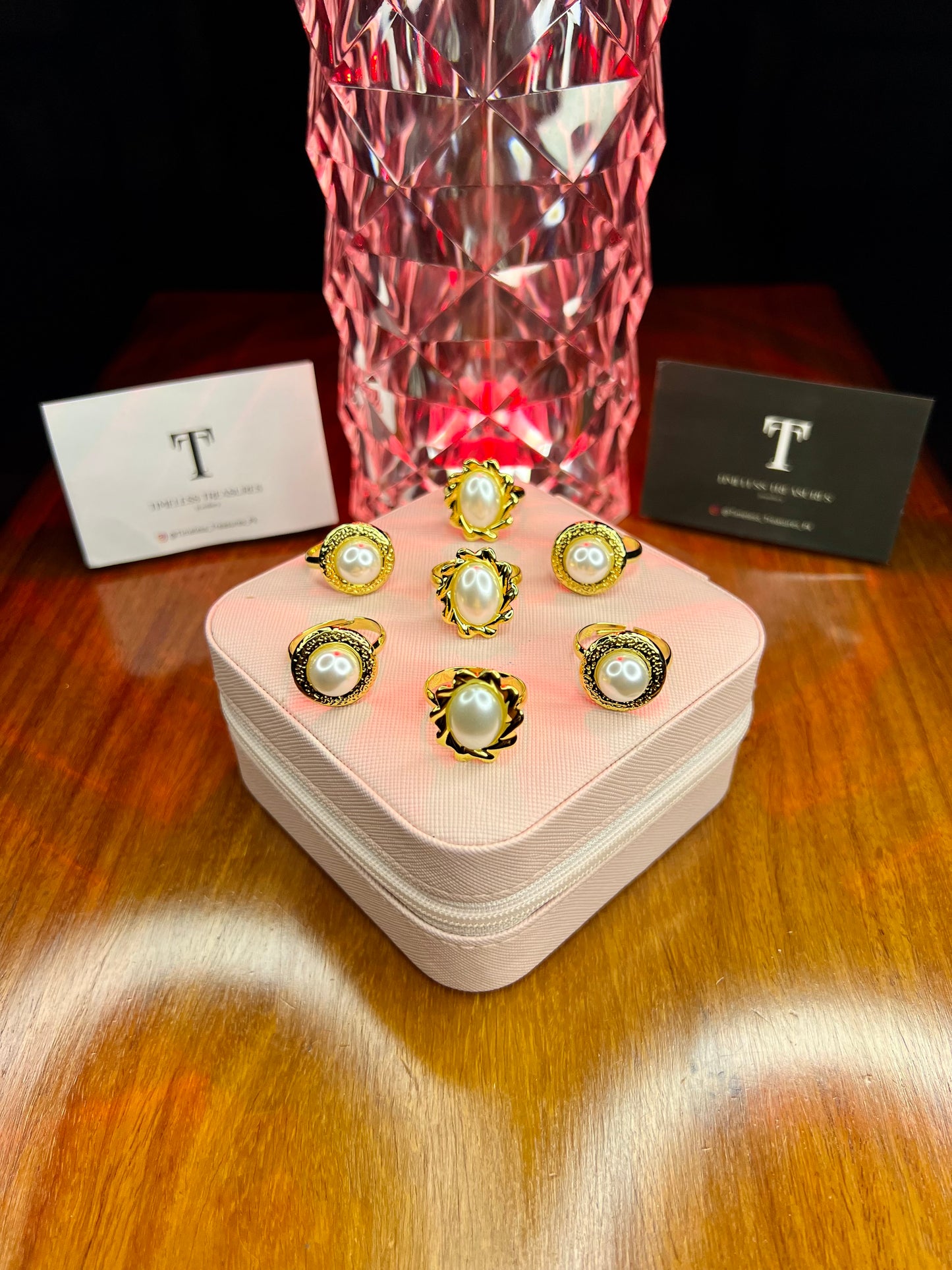 Premium Quality Stainless Steel 18k Pearl Whisper Ring