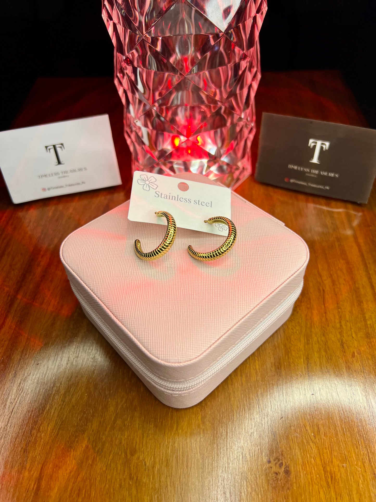 Premium Quality Stainless Steel 18k Large Size Gold Hoops