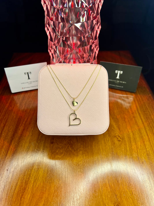 Premium Quality Stainless Steel 18k Double Layered Heart Necklace