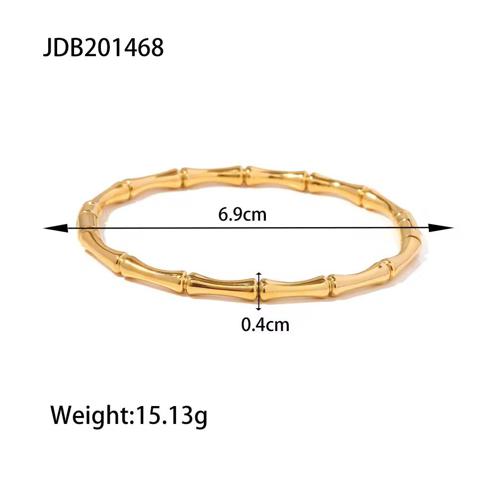 Premium Quality Stainless Steel 18k Golden Bamboo Bangle