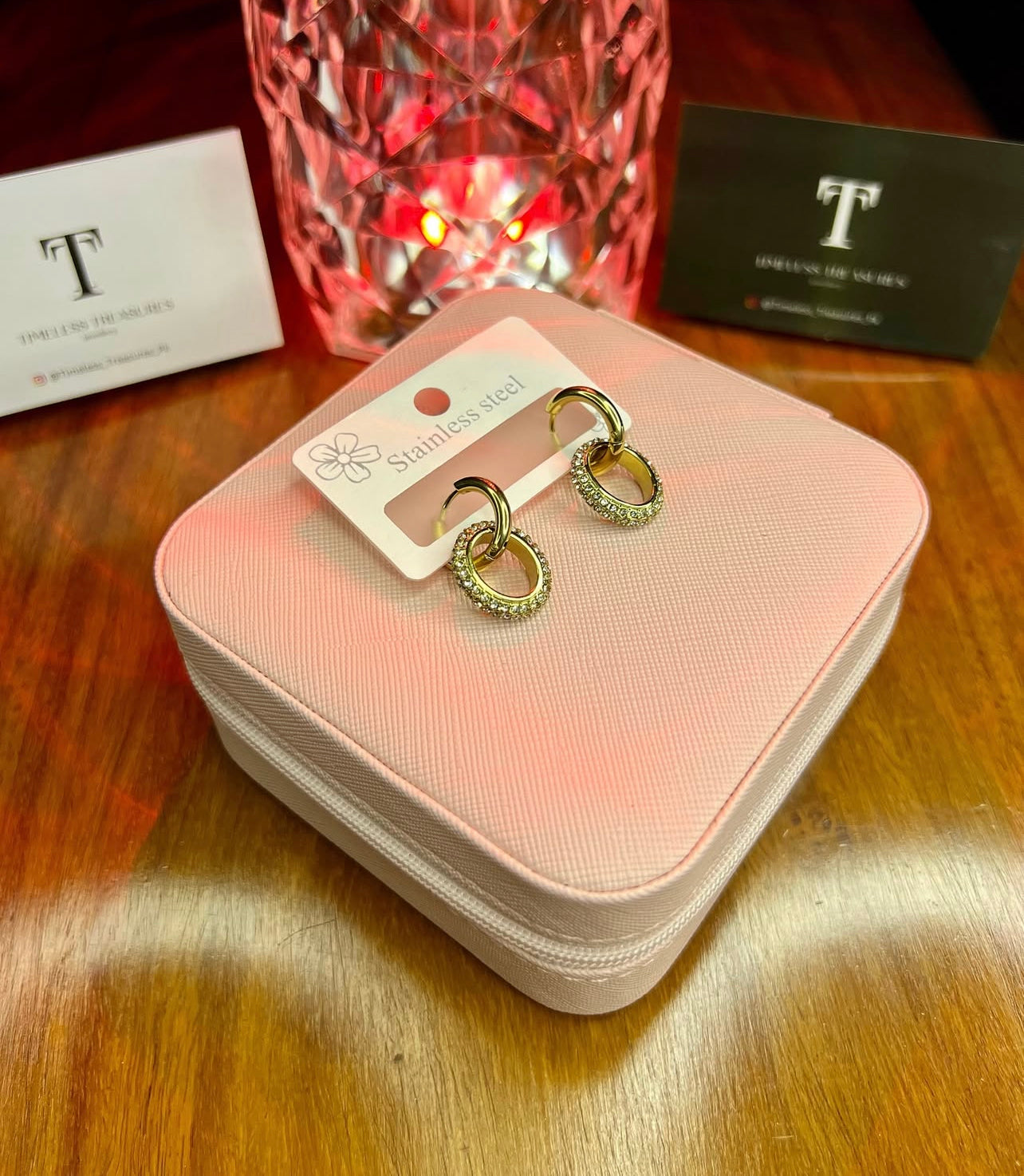 Premium Quality Stainless Steel 18k Aurora Duo Hoops