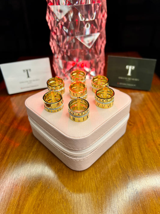 Premium Quality Stainless Steel 18k Triple Layer Roman Ring