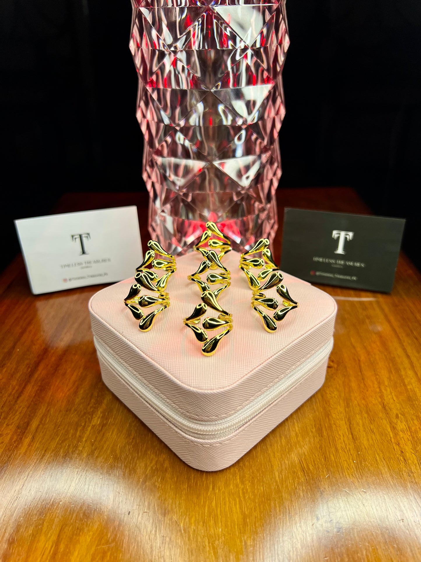 Premium Quality Stainless Steel 18k Crown Flow Ring