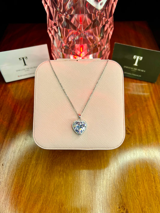 Premium Quality Stainless Steel 18k Diamond Cut Heart Necklace