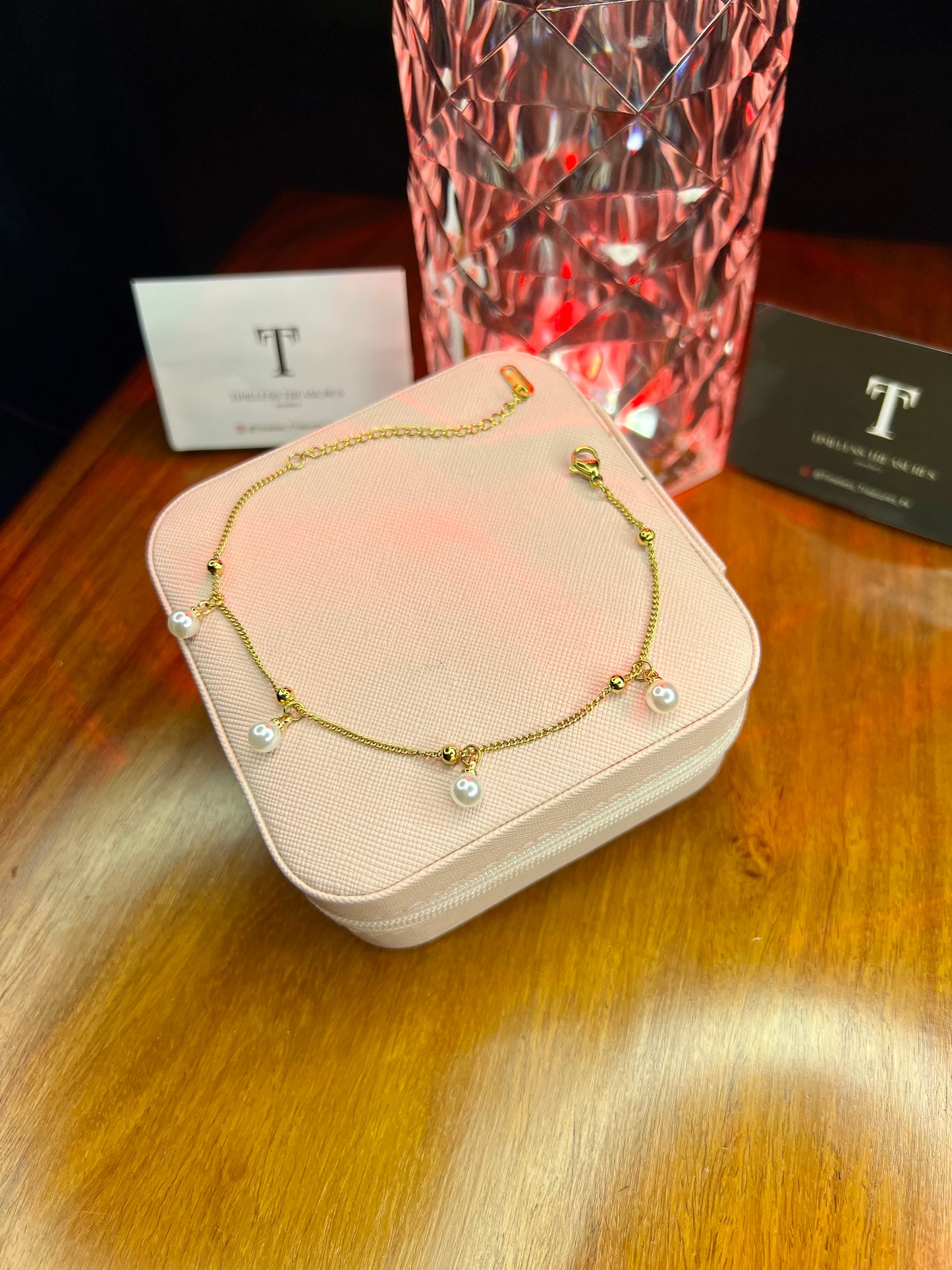 Premium Quality Stainless Steel 18k Gold Plated Pearl Bracelet