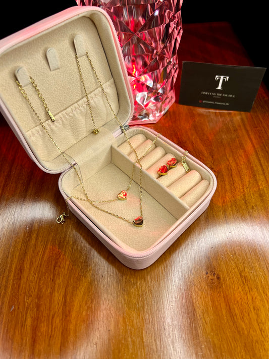 Premium Quality Stainless Steel 18k Plain Heart 3pc Complete Set