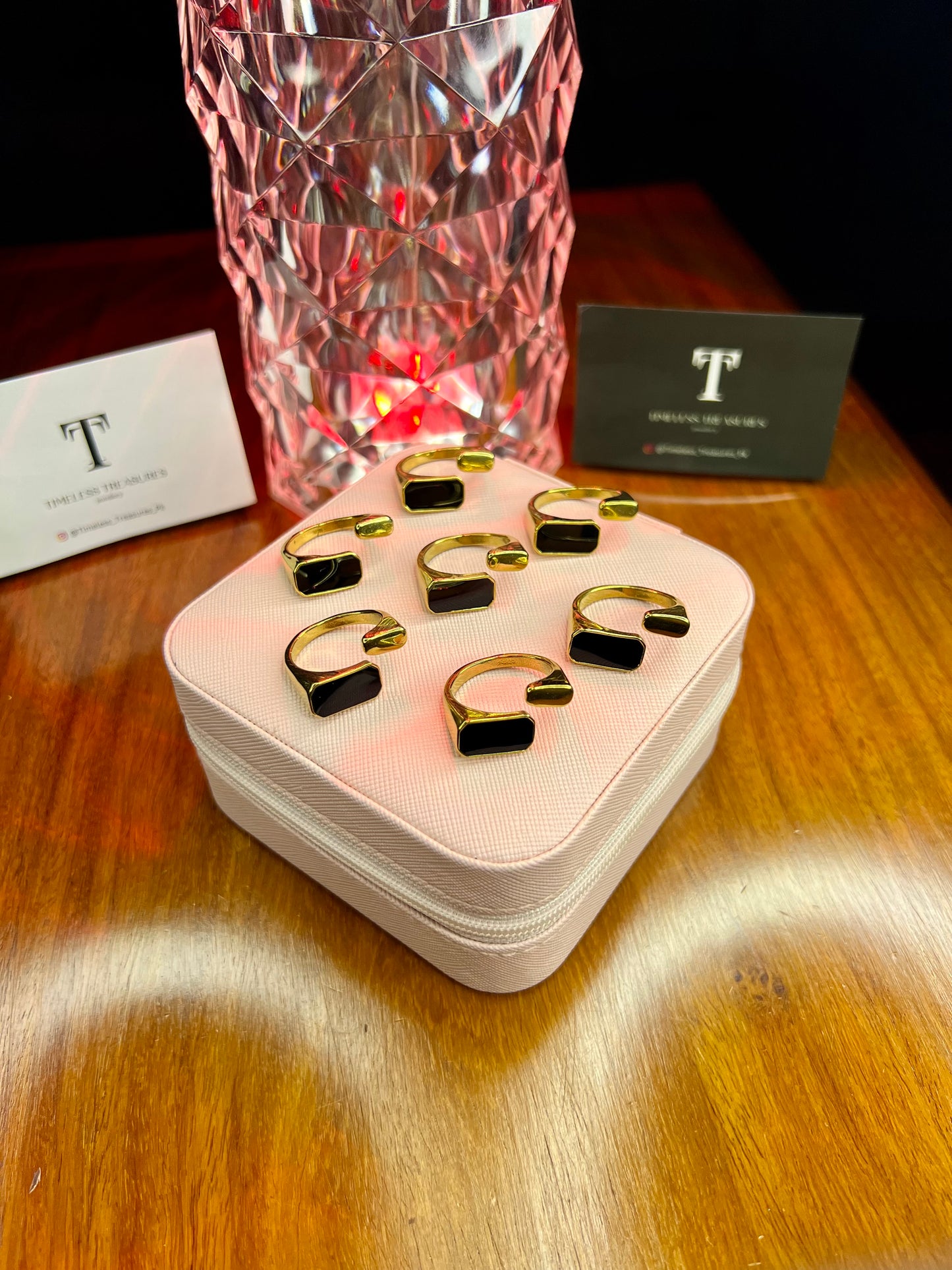 Premium Quality Stainless Steel 18k Black Tag Luxury Ring