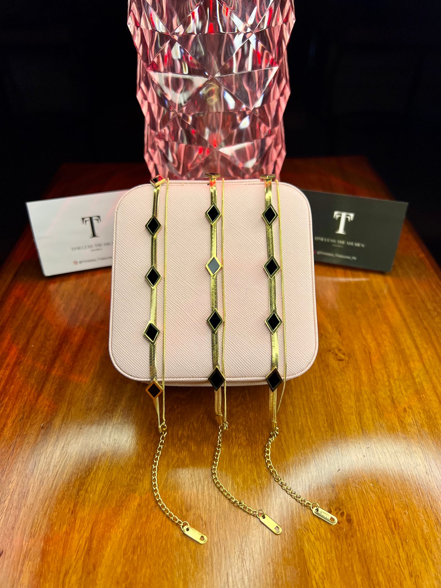 Premium Quality Stainless Steel 18k spades Double Chain Bracelet