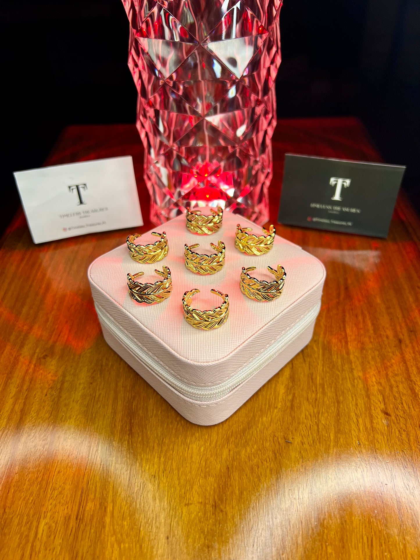 Premium Quality Stainless Steel 18k Leaf Wrap Ring