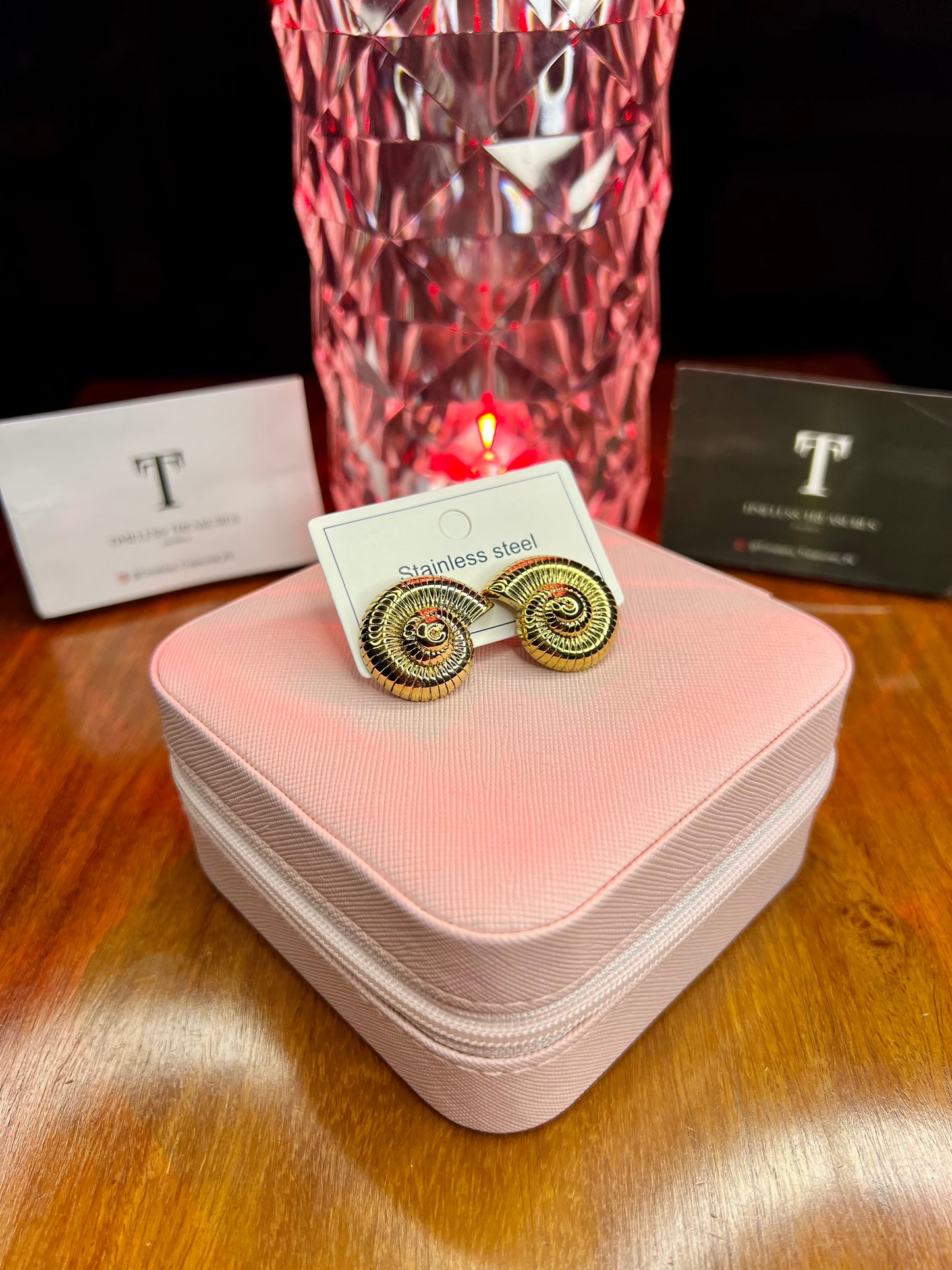 Premium Quality Stainless Steel 18k Gold Snail High Quality Earrings