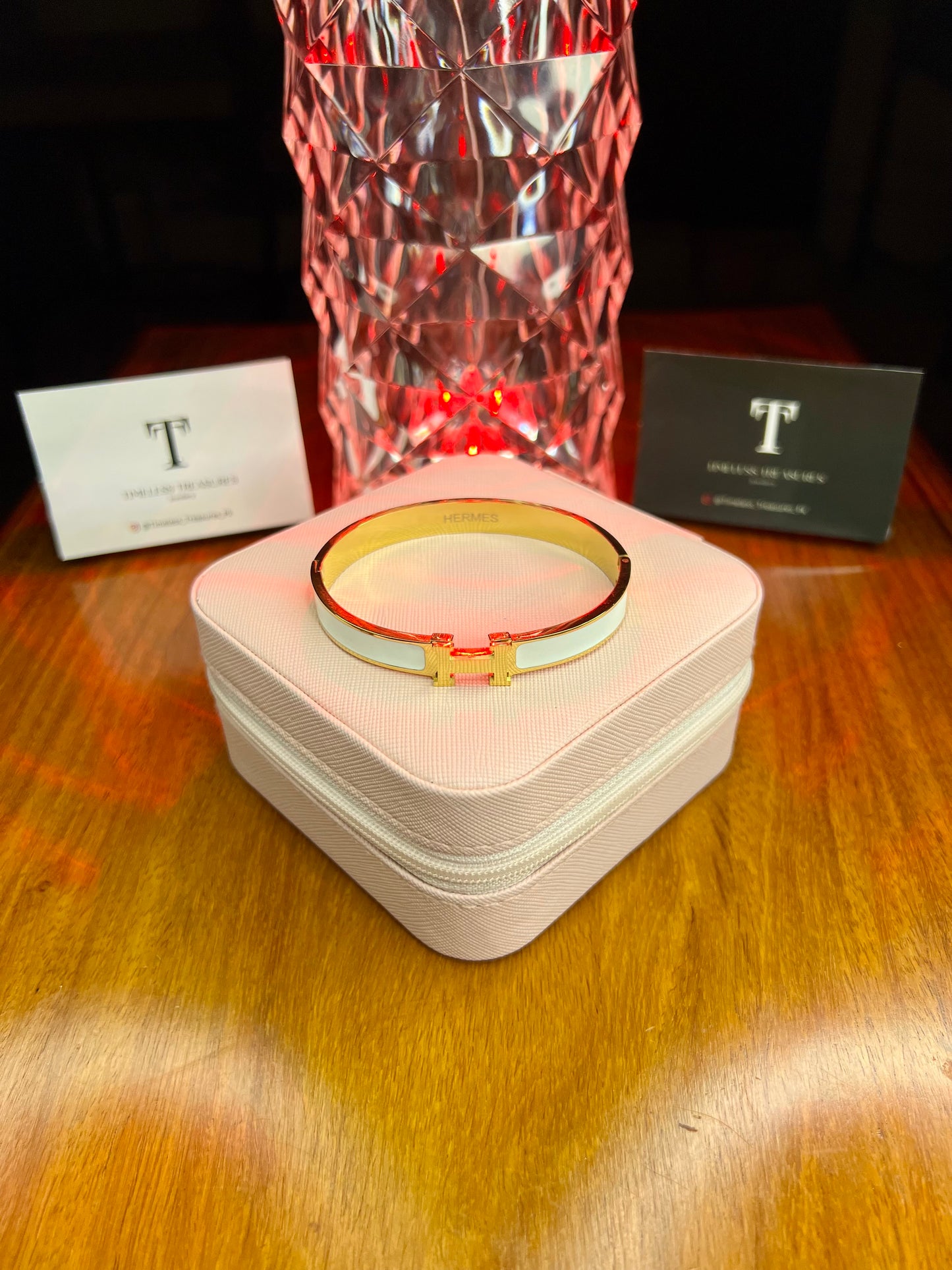 Premium Quality Stainless Steel 18k Hermes White Handcuff