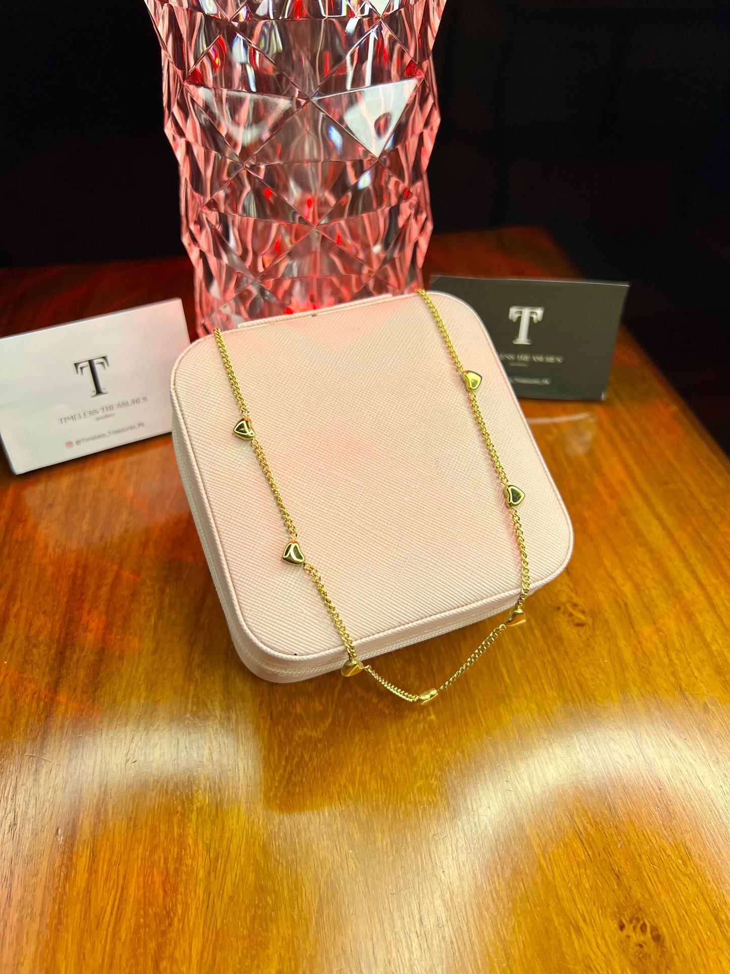 Premium Quality Stainless Steel 18k Hearts Necklace