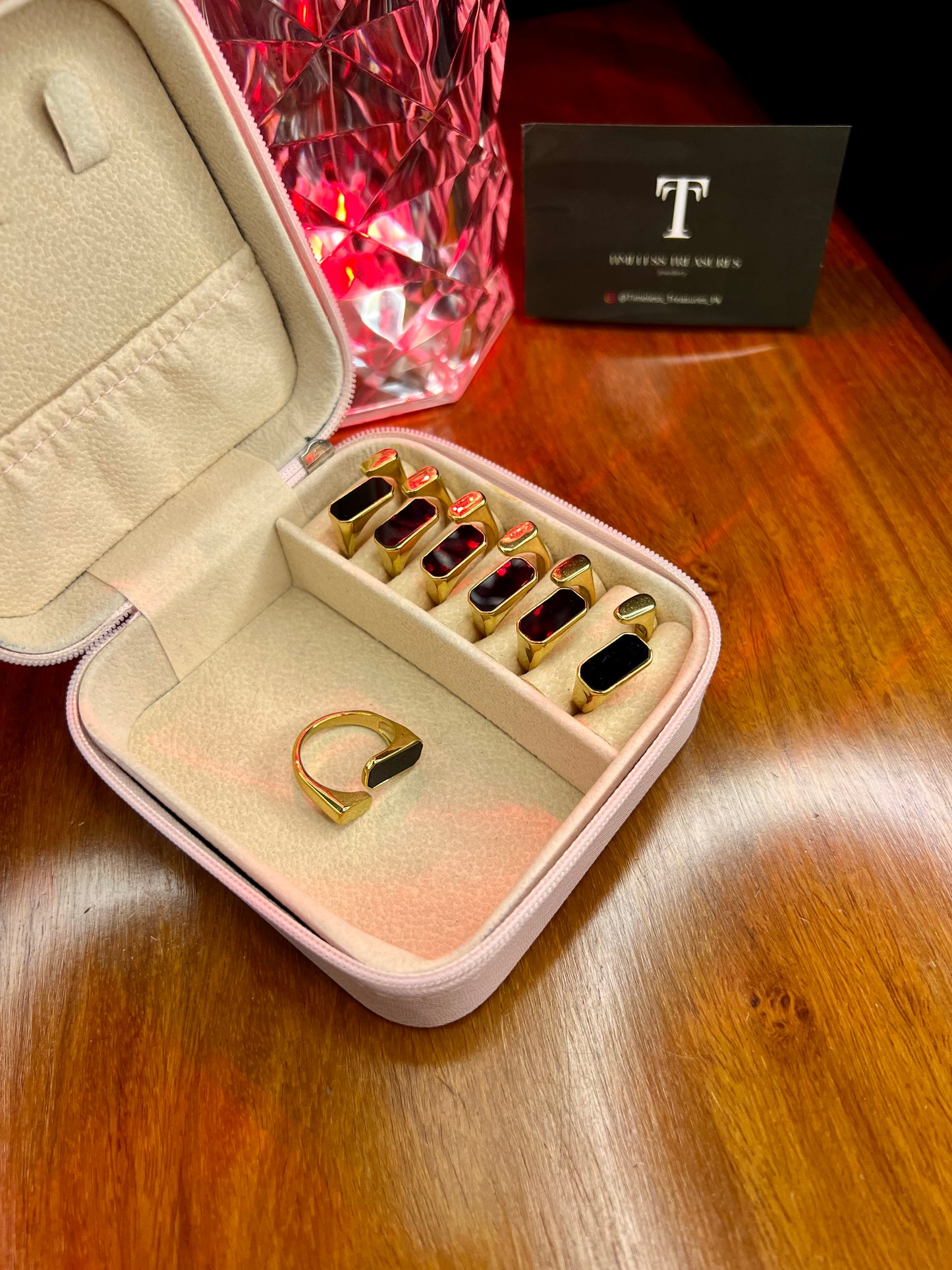 Premium Quality Stainless Steel 18k Black Tag Luxury Ring