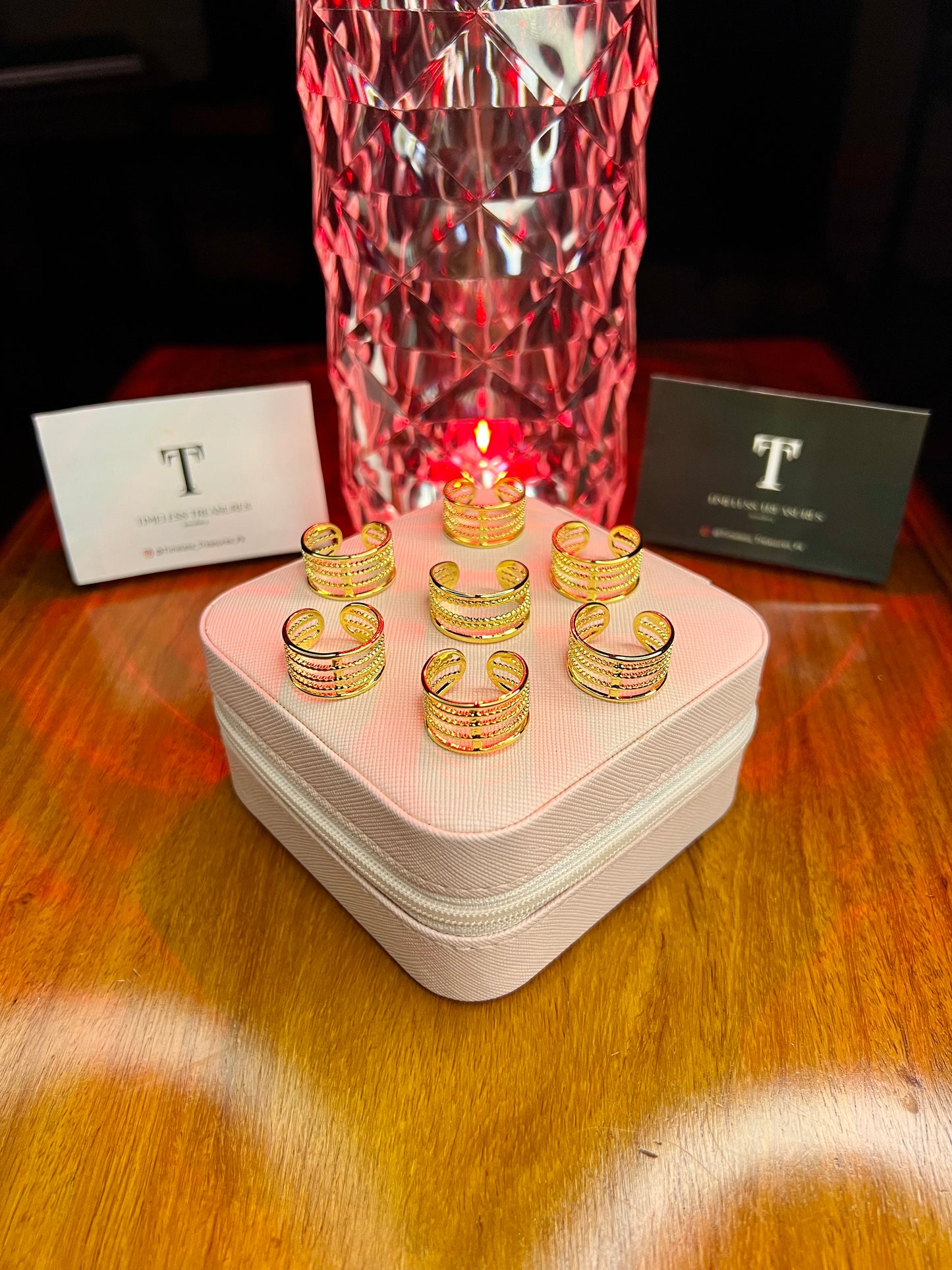 Premium Quality Stainless Steel 18k Triple Swirl Ring