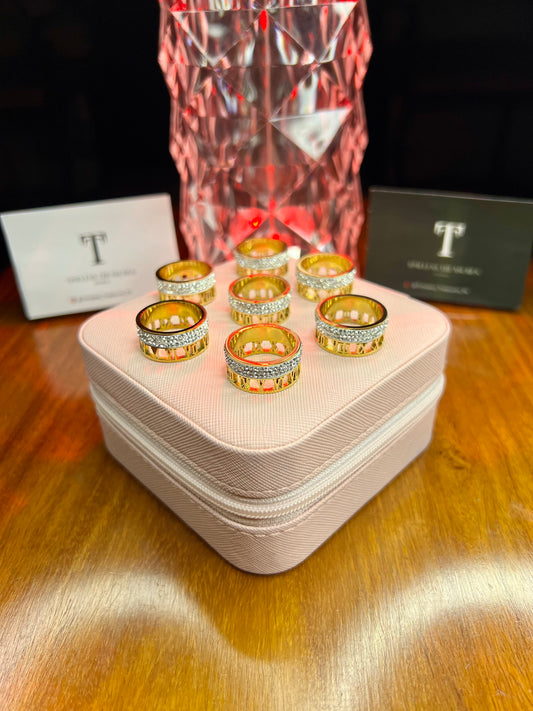 Premium Quality Stainless Steel 18k Roman Diamantés High Quality Ring