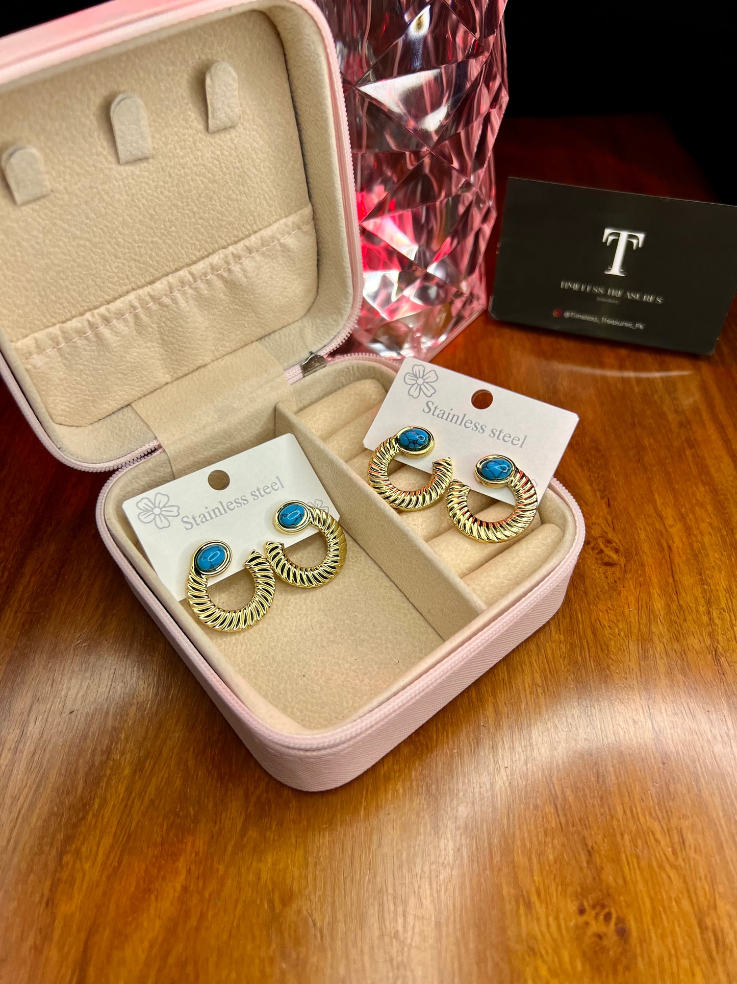 Premium Quality Stainless Steel 18k Feroza Earrings