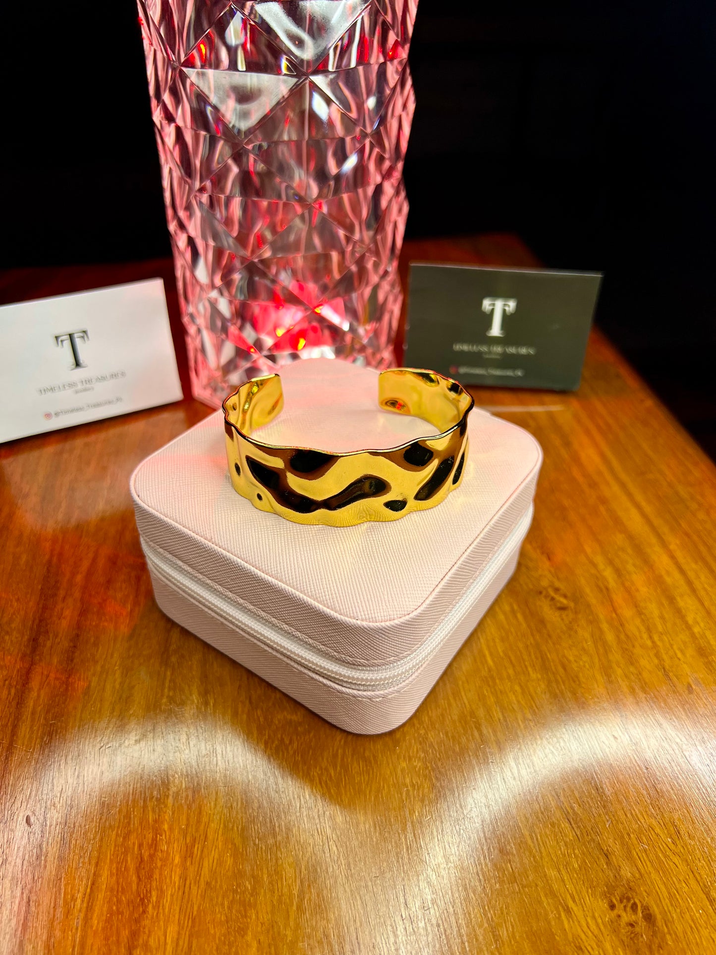 Premium Quality Stainless Steel 18k Gold Plated Anna Open Cuff