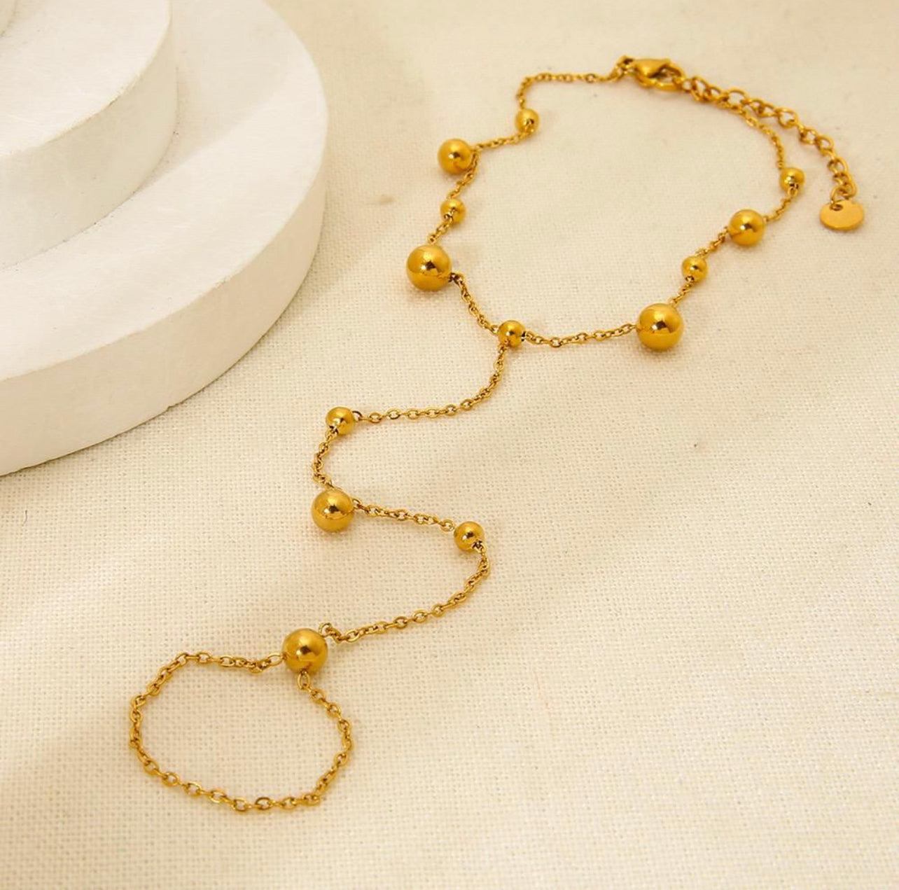 Premium Quality Stainless Steel 18k Golden Ball Handchain