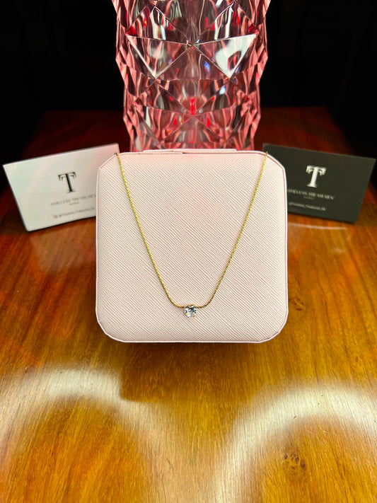 Premium Quality Stainless Steel 18k Stone Heart Chain Necklace