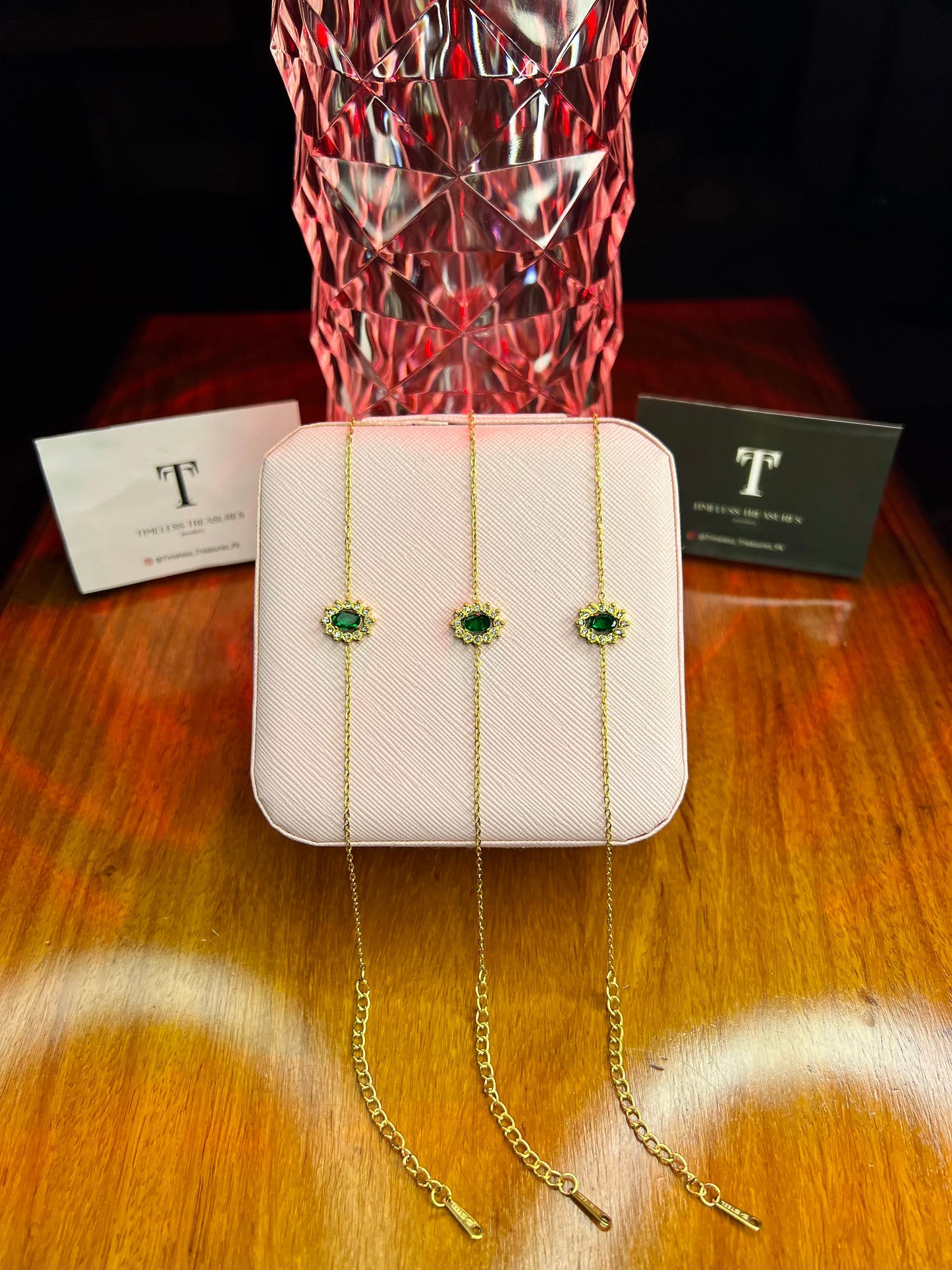 Premium Quality Stainless Steel 18k Queens Verdant Glow Bracelet