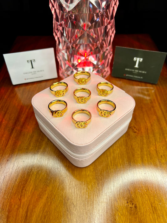 Premium Quality Stainless Steel 18k Gucci Gold Ring