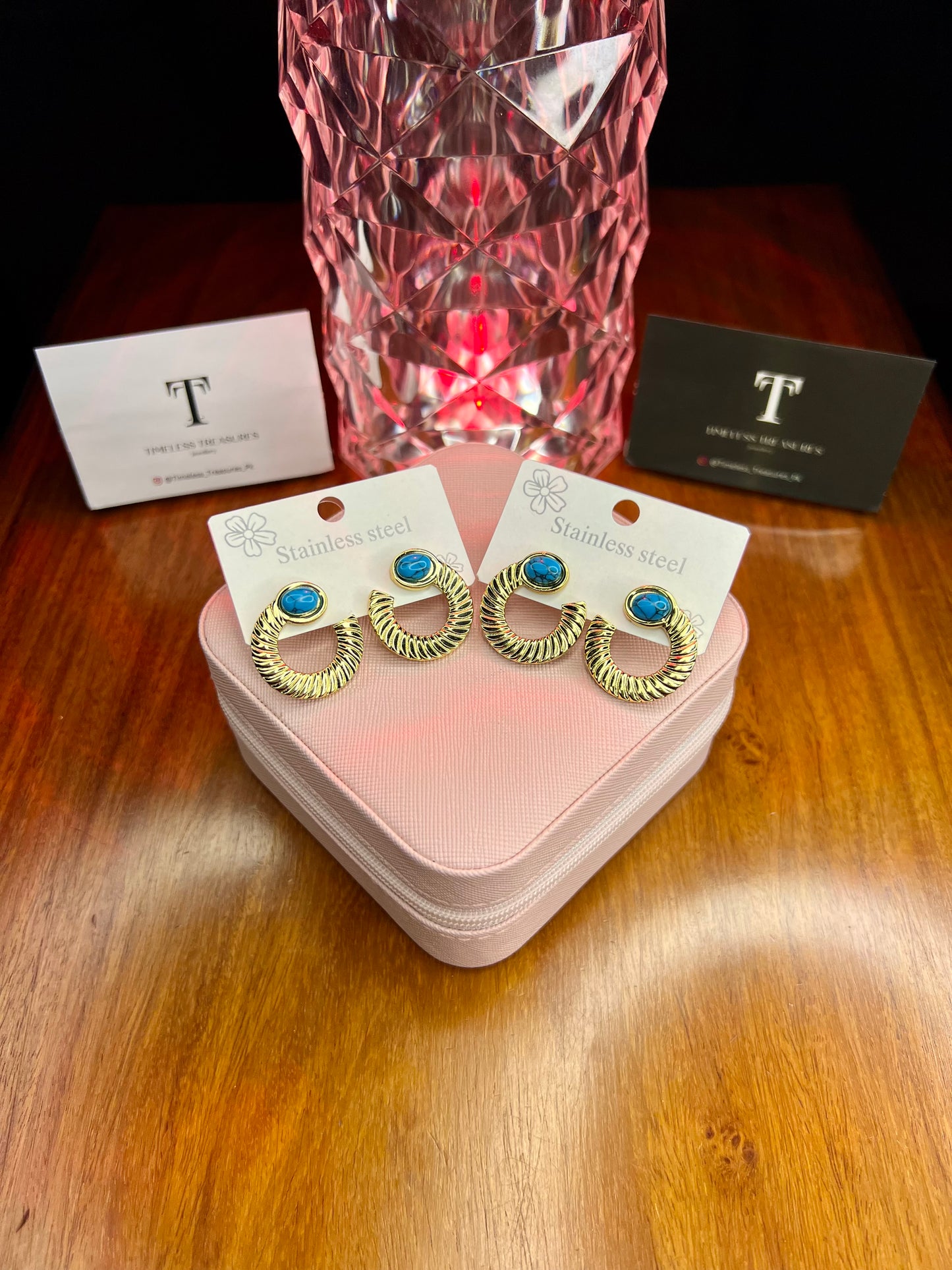 Premium Quality Stainless Steel 18k Feroza Earrings