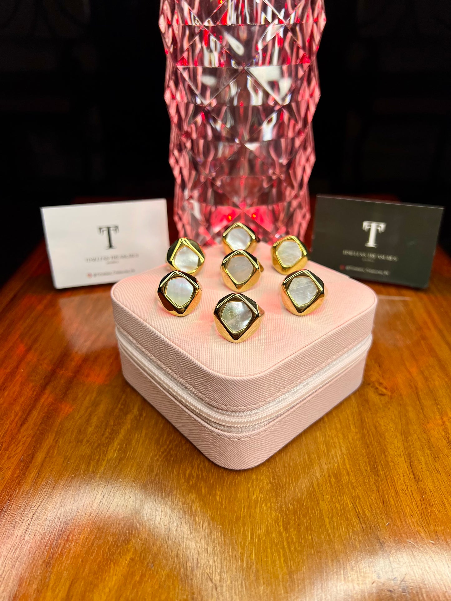 Premium Quality Stainless Steel 18k White Enamel Gold Ring