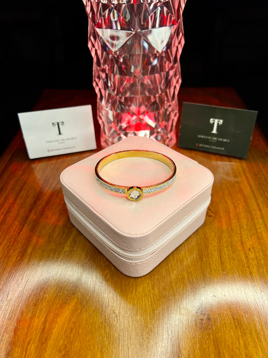 Premium Quality Stainless Steel 18k Stone Zircon Handcuff