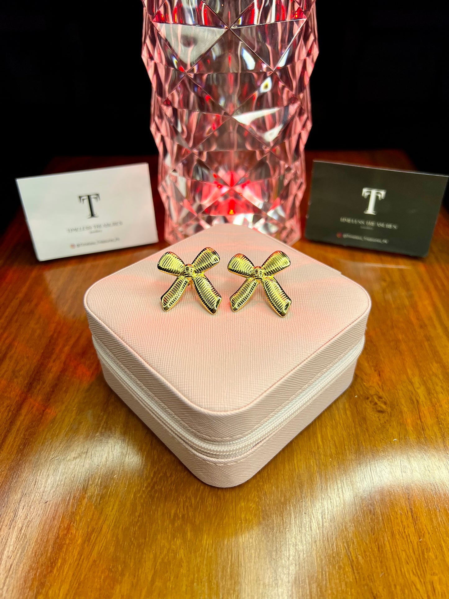 Premium Quality Stainless Steel 18k Large Bow EarStuds