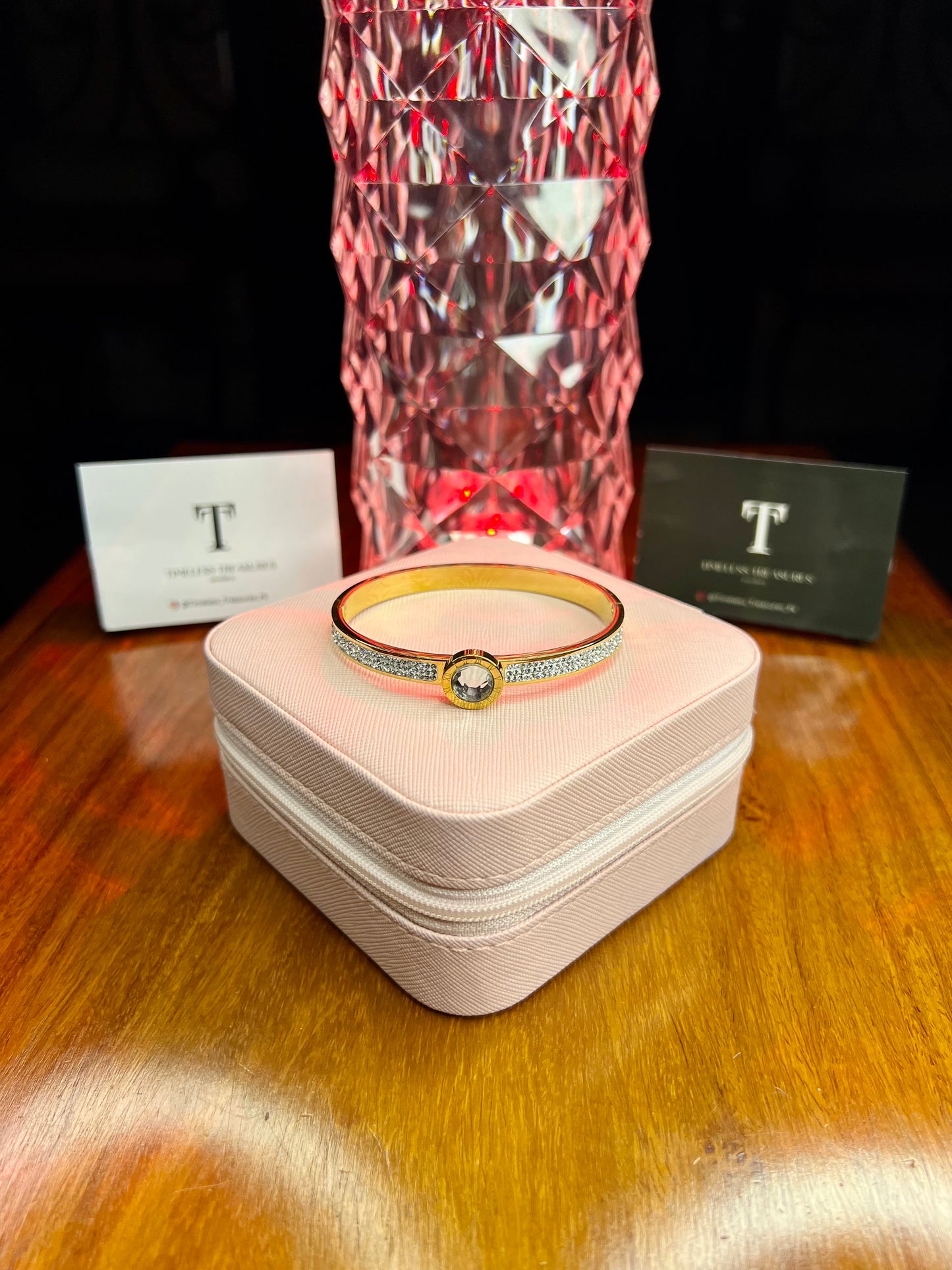 Premium Quality Stainless Steel 18k Stone Zircon Handcuff