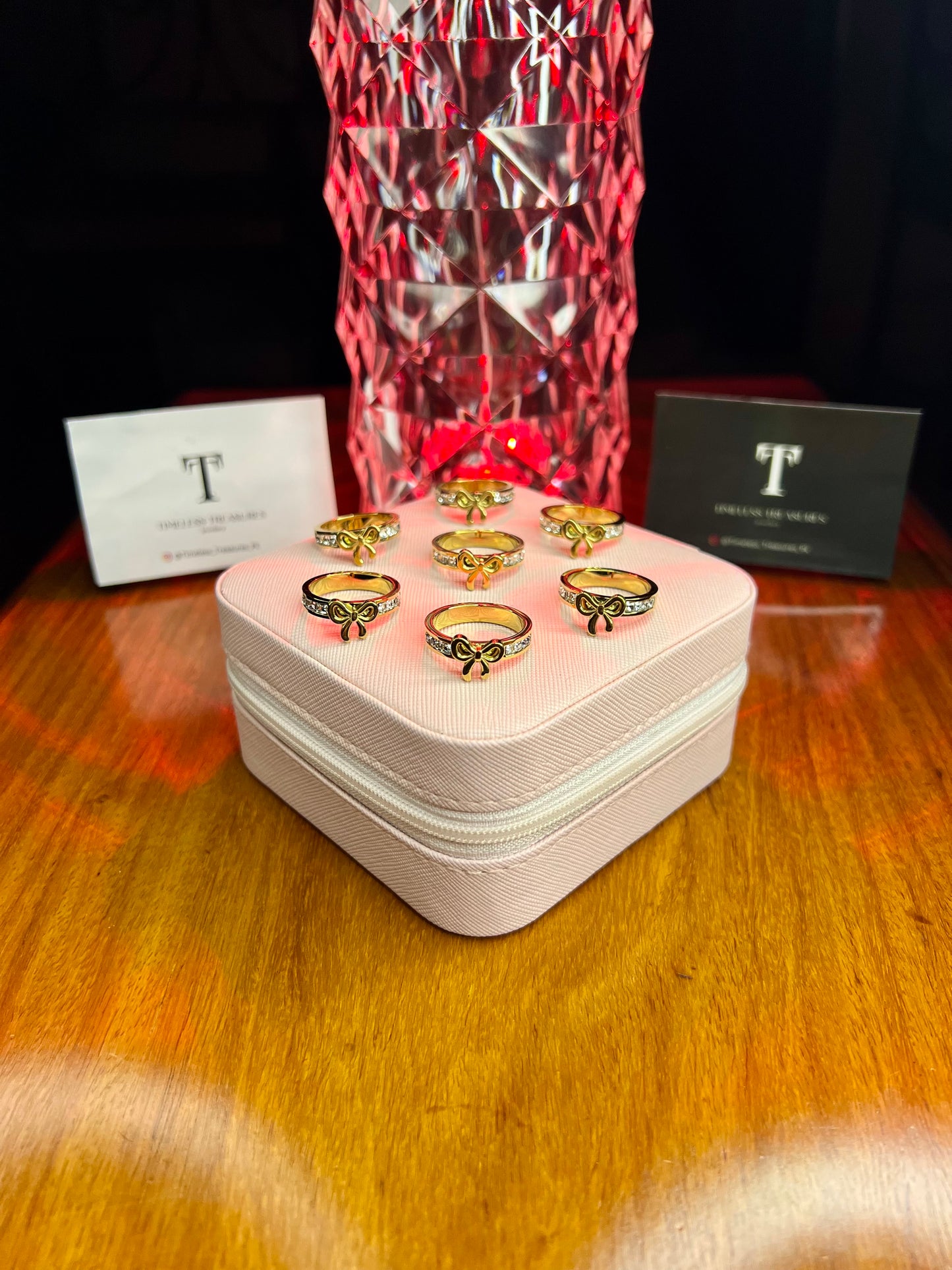 Premium Quality Stainless Steel 18k Gold Bow Ring