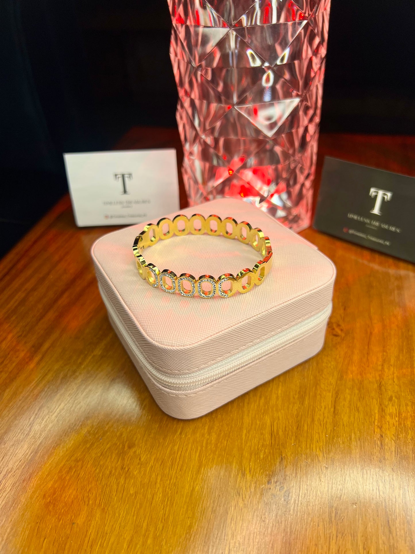 Premium Quality Stainless Steel 18k Luxury Zircon Handcuff