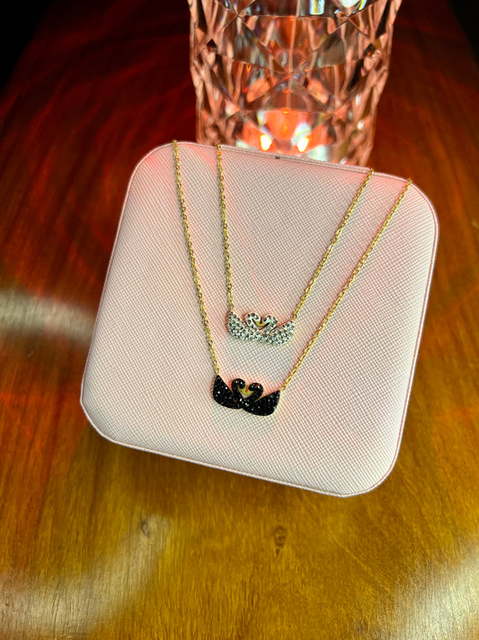 Premium Quality Stainless Steel 18k Double Swan Necklace