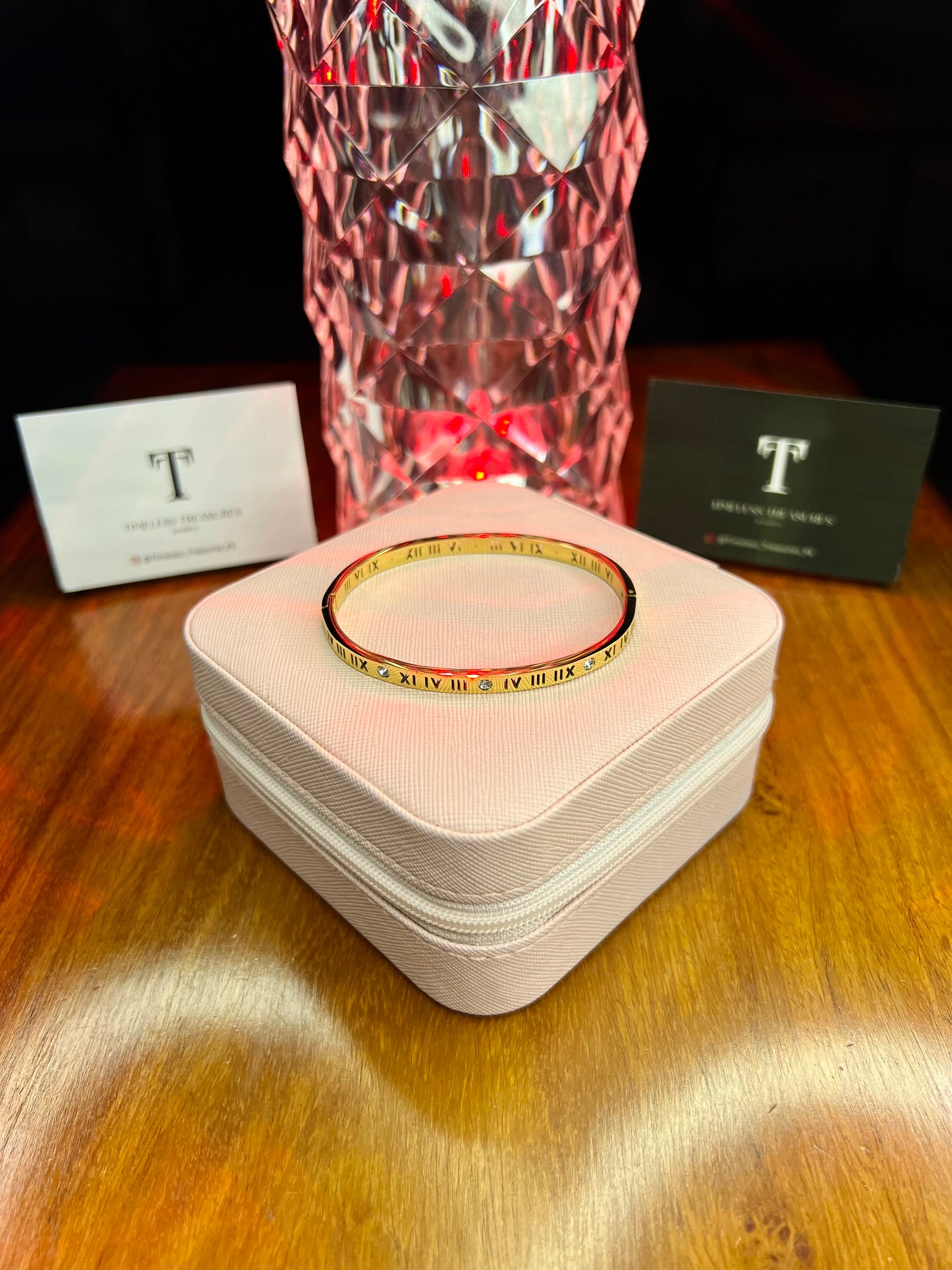 Premium Quality Stainless Steel 18k Roman Stone Handcuff Sleek Version