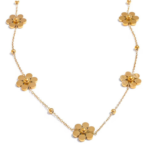 Premium Quality Stainless Steel 18k Radiant Clover Necklace
