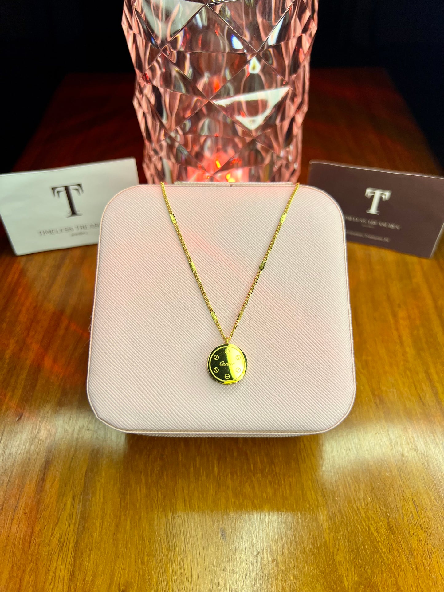 Premium Quality Stainless Steel 18k Cartier Stone Necklace
