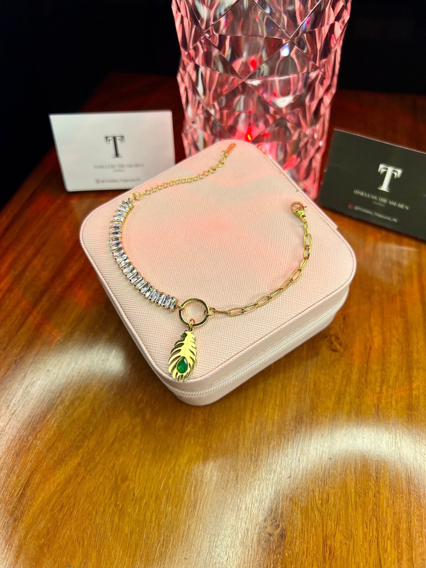 Premium Quality Stainless Steel 18k Drop Stone Tennis Bracelet