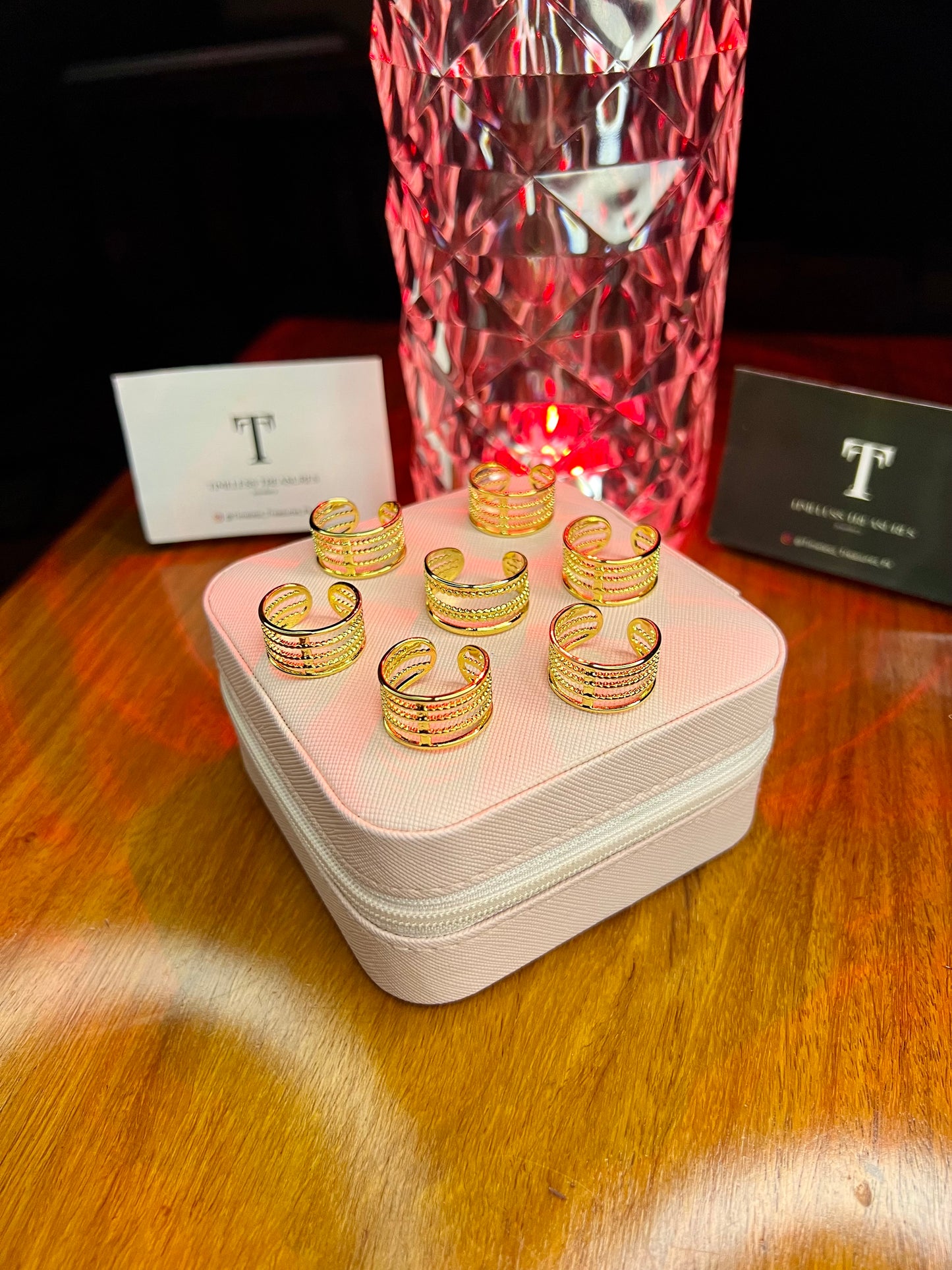 Premium Quality Stainless Steel 18k Triple Swirl Ring